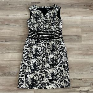 Black and White Floral Bigio Collection Dress
